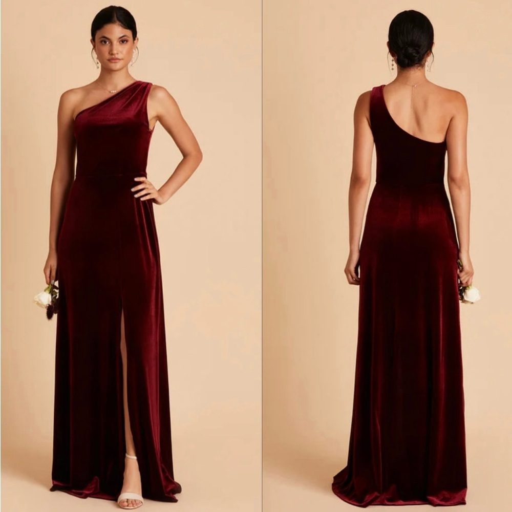 Birdy Grey Kira Velvet Cabernet Bridesmaid Dress